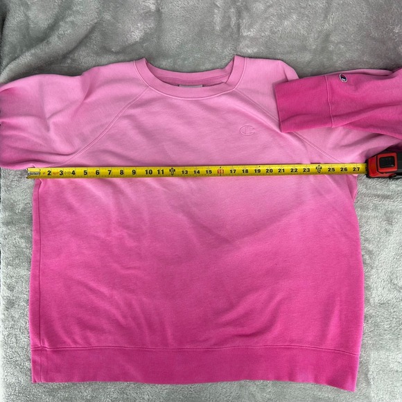 Champion Ombre Pink Crewneck Pullover Raglan Sleeve Women's Size 2X Sweatshirt - Picture 5 of 7